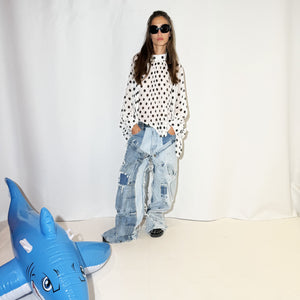 DENIM PATCHWORK PANT
