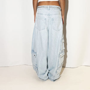 DENIM CARGO PANTS