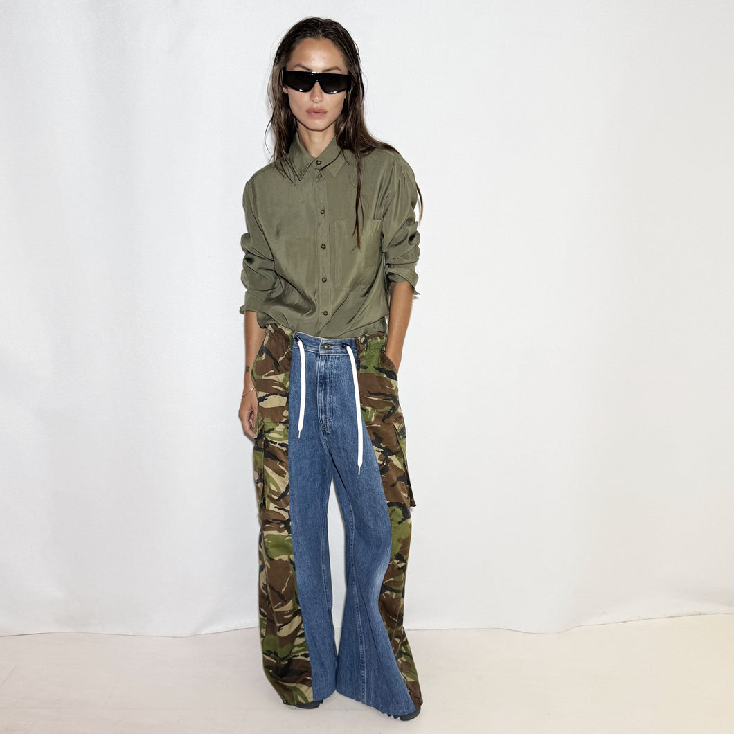 REWORKED MILITARY DENIM PANTS