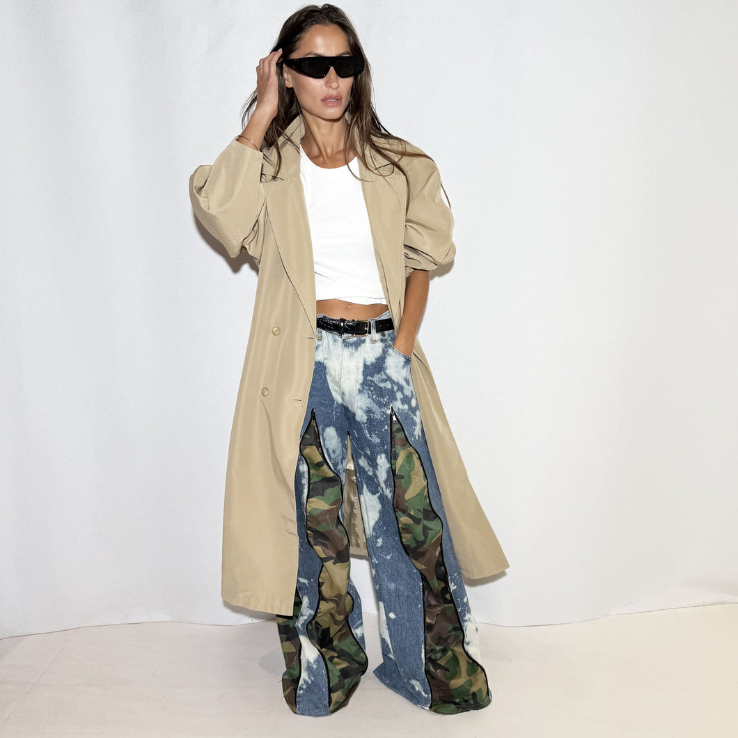 REWORKED TIE DYE DENIM PANTS