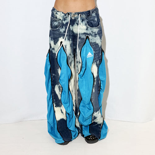 REWORKED TIE DYE AZUL PANTS
