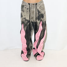 Load image into Gallery viewer, REWORKED TIE DYE PINK PANTS