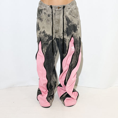 REWORKED TIE DYE PINK PANTS