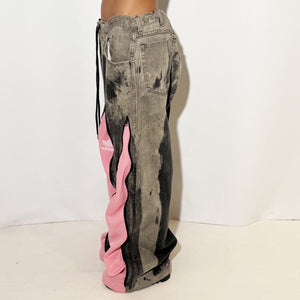 REWORKED TIE DYE PINK PANTS
