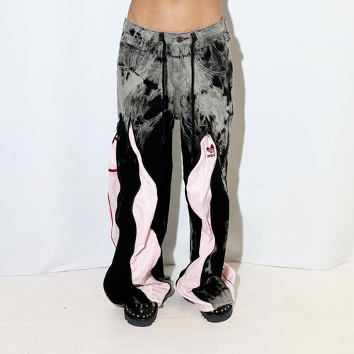 REWORKED TIE DYE LIGHT PINK PANTS