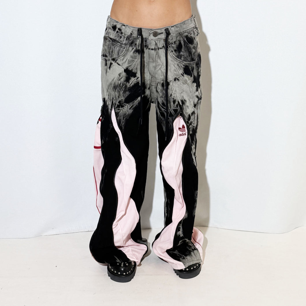 REWORKED TIE DYE LIGHT PINK PANTS