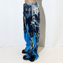 Load image into Gallery viewer, REWORKED TIE DYE CYAN PANTS