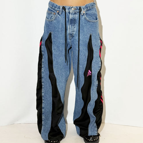 REWORKED PINK & BLACK PANTS