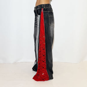 RED LACE PANTS