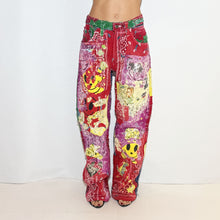 Load image into Gallery viewer, DENIM PANTS REWORKED &quot;BANDANA&quot;